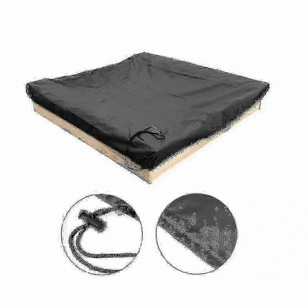 Square Waterproof Sandbox Cover with Drawstring, Dust-Proof Outdoor Pool Protector
