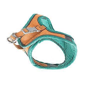Cat Harness Vest Adjustable Walking Leash 1Set Orange Suede Material