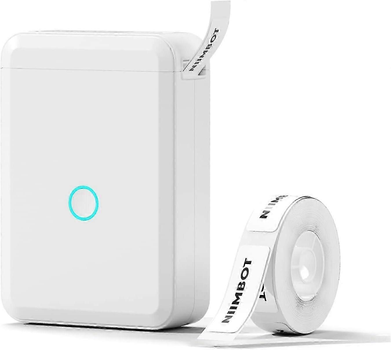 D110 Portable Label Printer White, Bluetooth Compatible, Compact Size, High-Resolution Printing