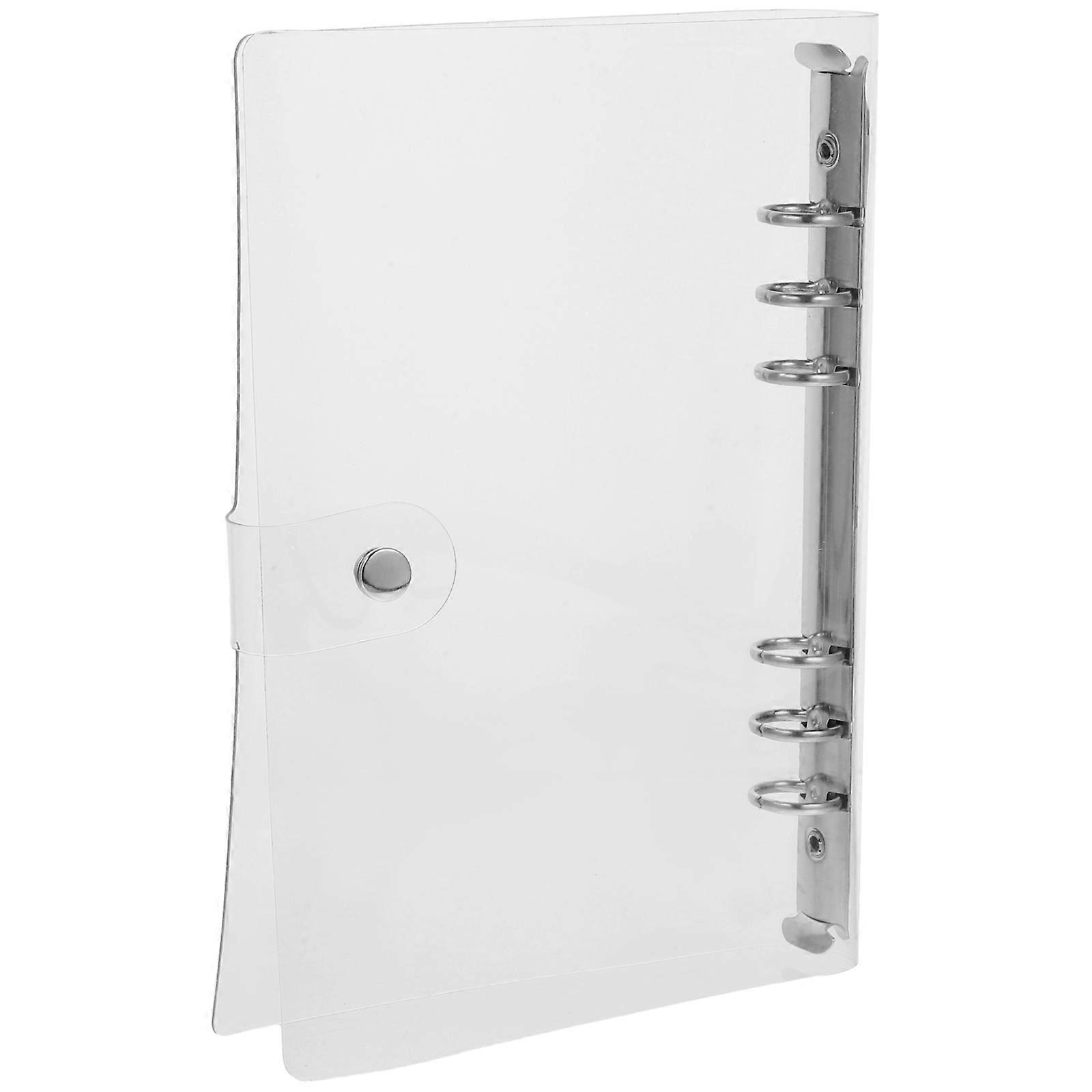 PVC Notebook Shell Binder for Notebook White Clear 6-Ring Cover