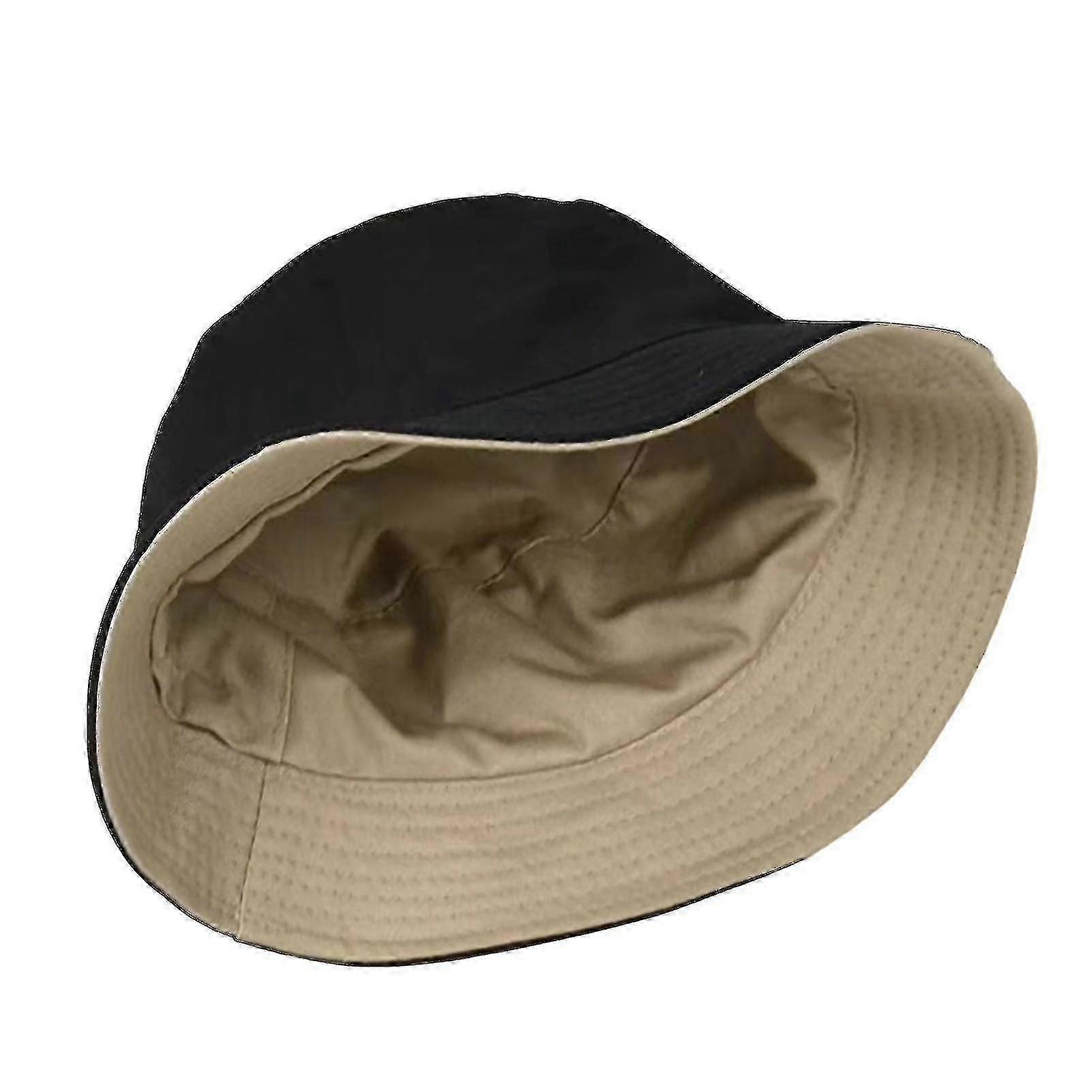 Bucket Hat Sun Block Reversible Design Cotton Solid Color Solid Color Hat For Outdoor