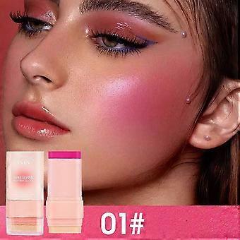 Matte Solid Blush Stick, opbouwbare natuurlijke crèmeblush voor een no-makeup look, lichtgewicht en makkelijk te blenden blush voor dagelijks gebruik.