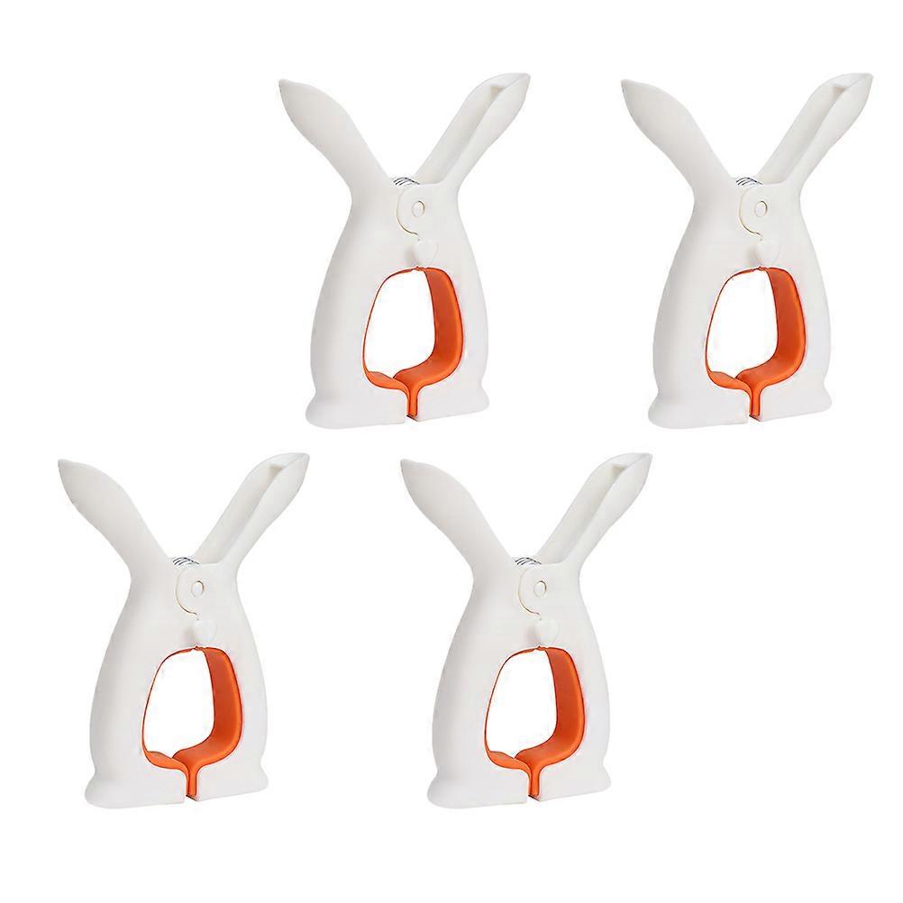 Orange Plastic Clothespins for Windproof Use 4Pcs Clothes Clips