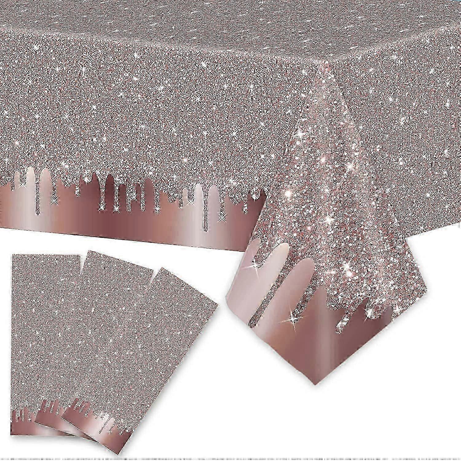 Rose Gold Shimmer Disposable Tablecloth Pack