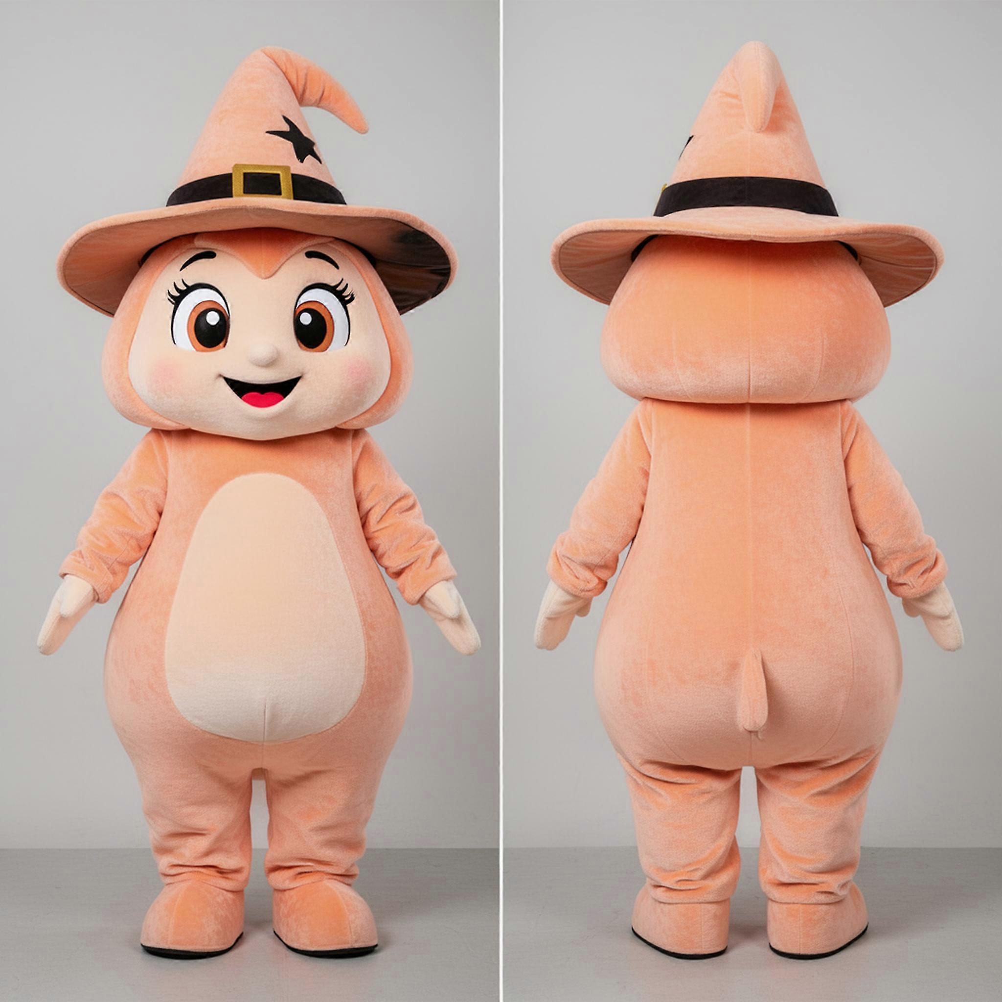 MASTICOT Velvety Pink Witchs Hat Mascot