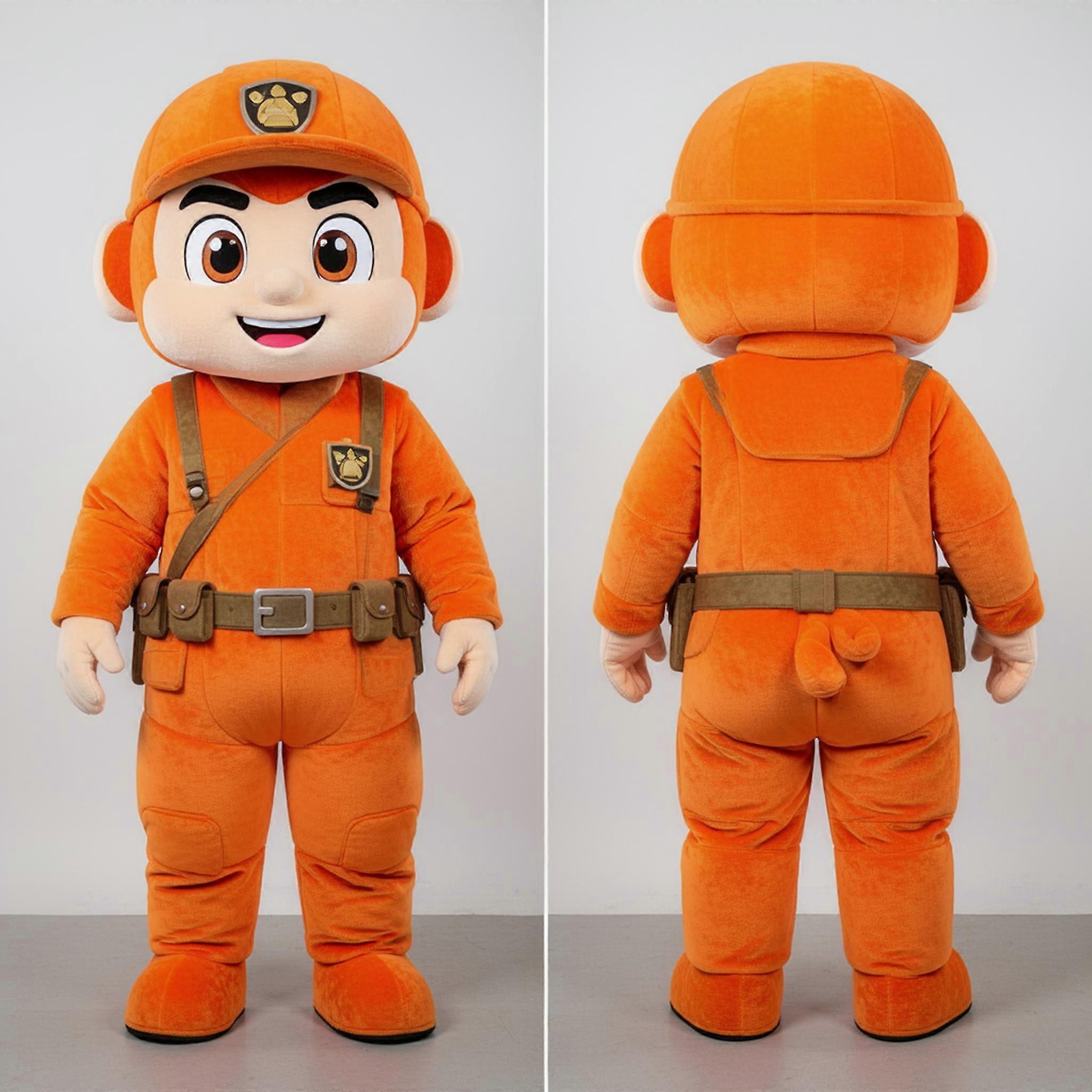MASTICOT Rust Orange Broad Shouldered Air Force Soldier Mascot