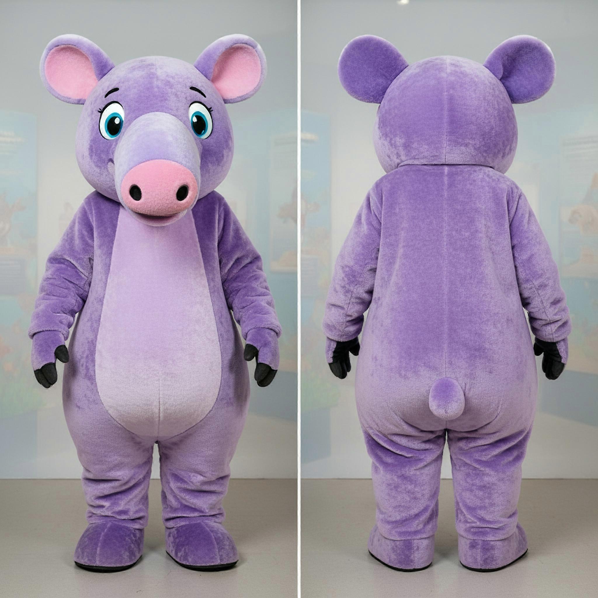 MASTICOT Lavender Rounded Tapir Mascot
