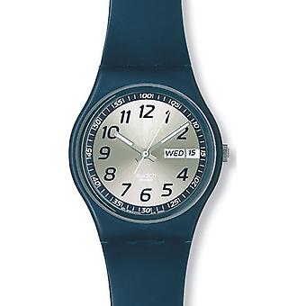 Swatch time in blue watch for Unisex Analog Quartz with GN716 Plastic bracelet