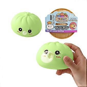 Soft And Cute Bubble Blowing Toy In The Shape Of A Steamed Bun(Green).A Fun Bubble Machine For Children To Play With Outdoors.Cute And Relaxing..LLY2