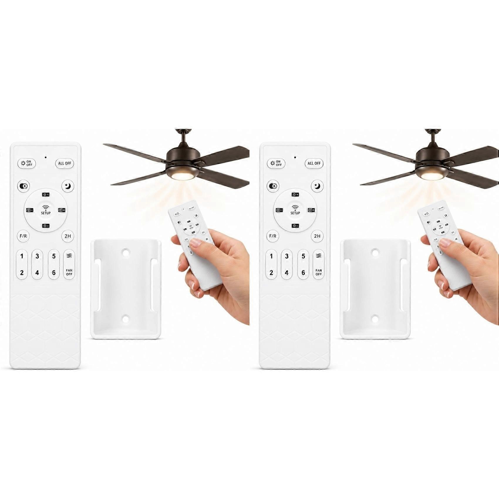 2X 433MHz Universal Ceiling Fan Remote Control Replacement,3-Speed Plastic Light Dimmer Wireless Switch