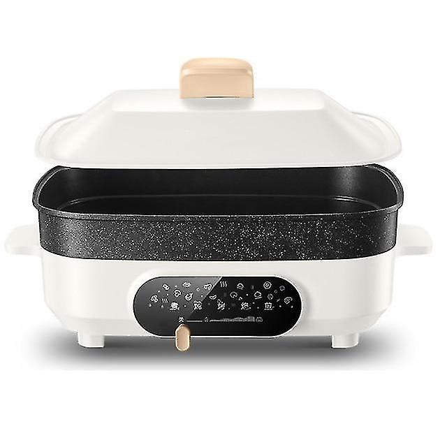5.5l Multi Function Wok Star Same Style Hot Pot Bbq Pot Multicooker High Capacity Household(white)