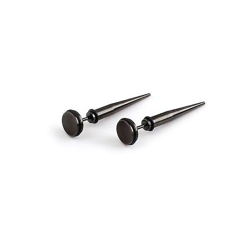 Pair Stainless Steel Sharp Cone Spike Ear Stud Earrings Hip Hop