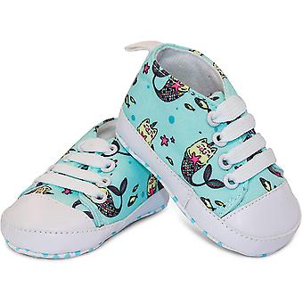 Veeki Unisex Infant Sneakers Soft, No Tie, Anti-slip Sole High-top Sneaker, First Walkers Canvas Stylish Newborn Shoes For Girls And Boys--green Cats1