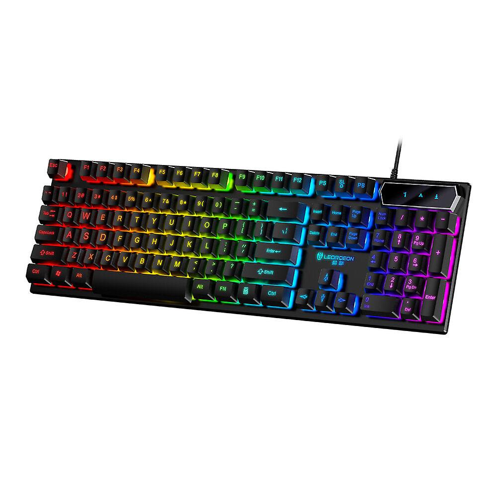 Keyboard 104 Keys Translucent Abs Keycaps Rainbow Colorful Backlit Waterproof Usb Wired Gaming Keyboard For Pc Computer Gamer