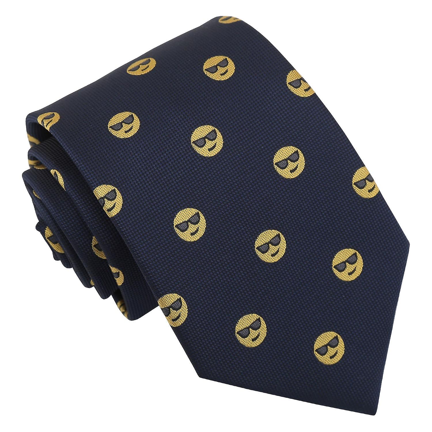 Navy Blue Cool Emoji Tie
