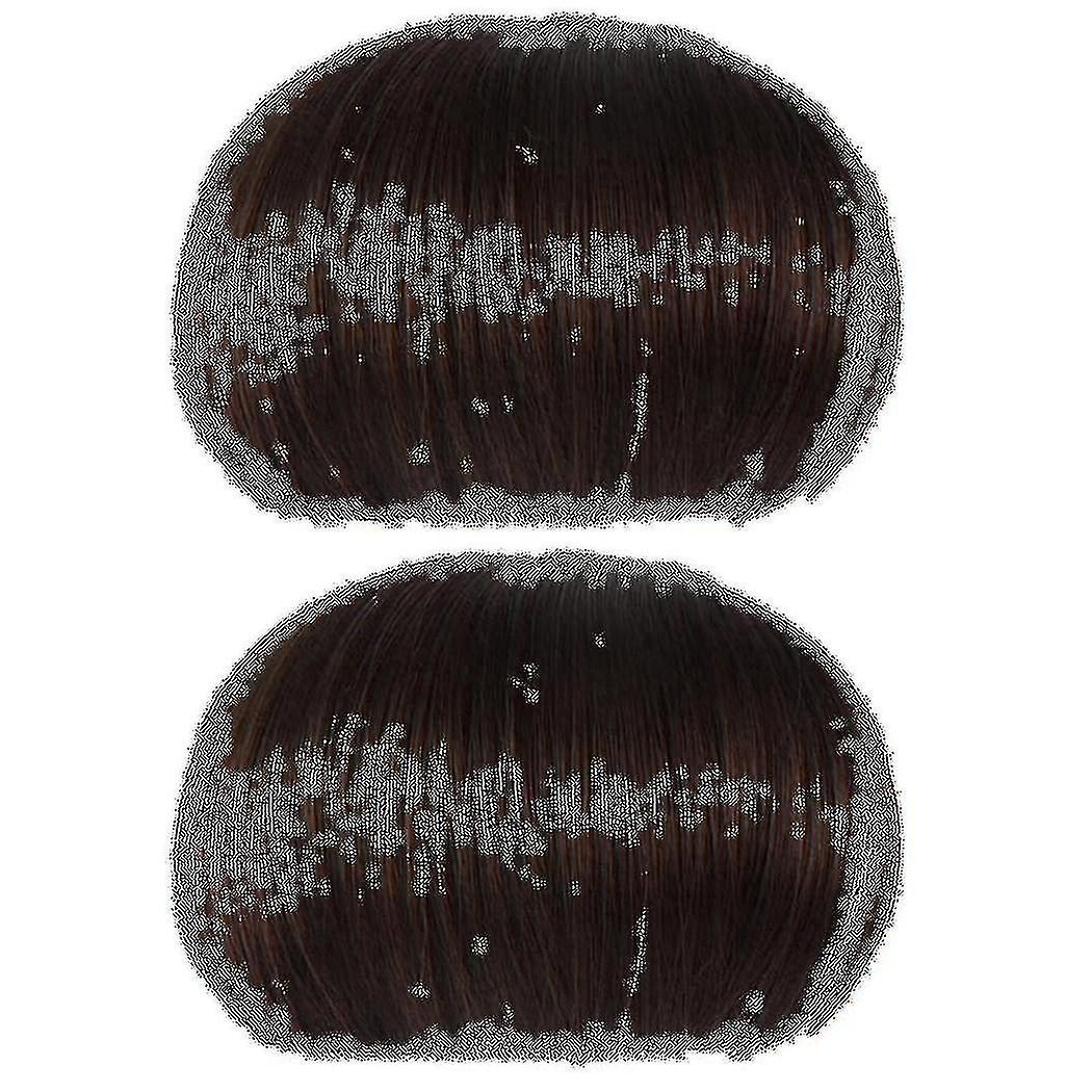2x Straight Bangs Smooth Extensions Fringe Wig (dark Brown)
