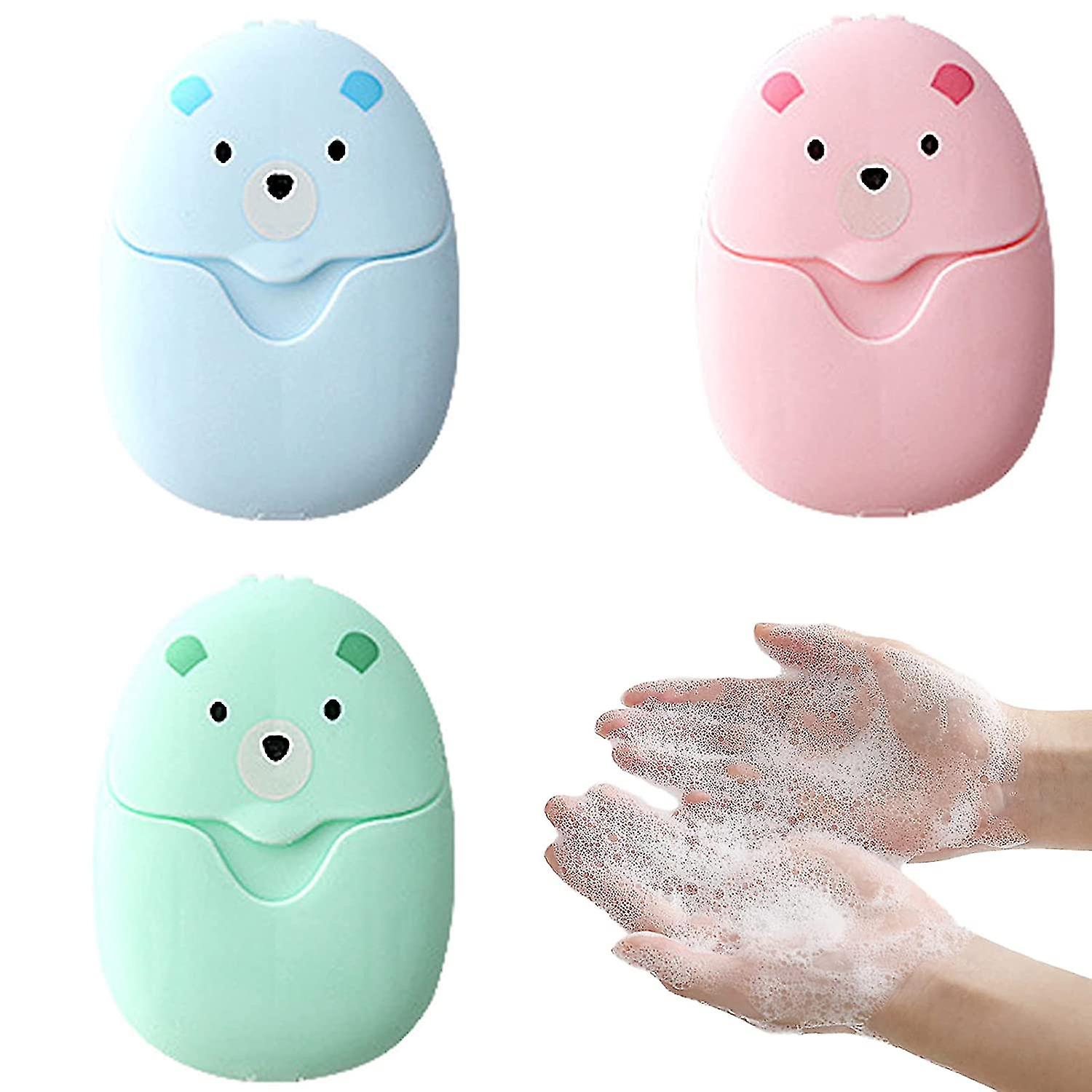 3 Boxes Disposable Soap Discs Sheets Portable Mini 3 Colours Paper Soap With Plastic Box
