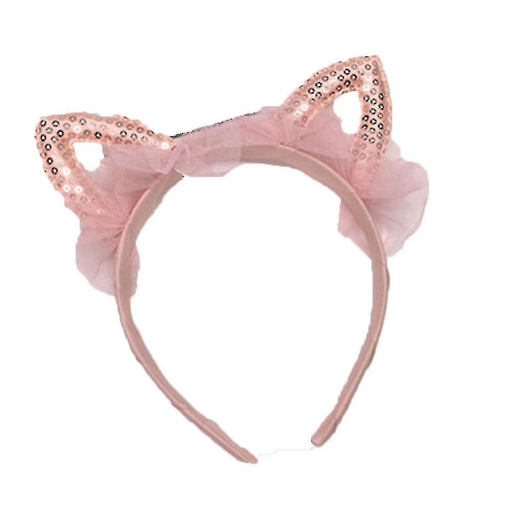jenter søt katt ører form gasbind paljetter pannebånd hårbøyle tilbehør
