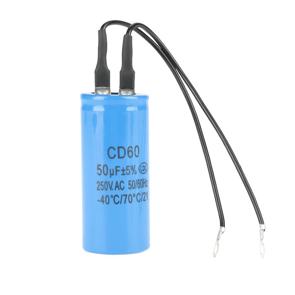 Cd60 Run Capacitor 50uf 250v Ac Motor Start Capacitor With Wire Cable For Motors Air Compressors Conditioners