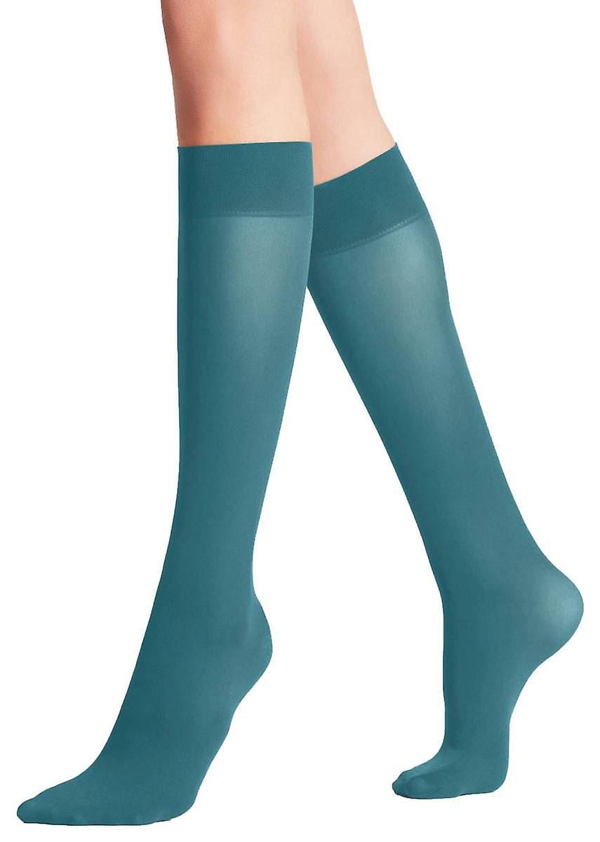 Falke Pure Matt 50 Denier Knee High Tights - Peacock Blue