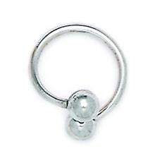 14Kホワイトゴールド16ゲージ円形ボディピアスジュエリービーズリング14x12mm-女性用ボディピアスリング