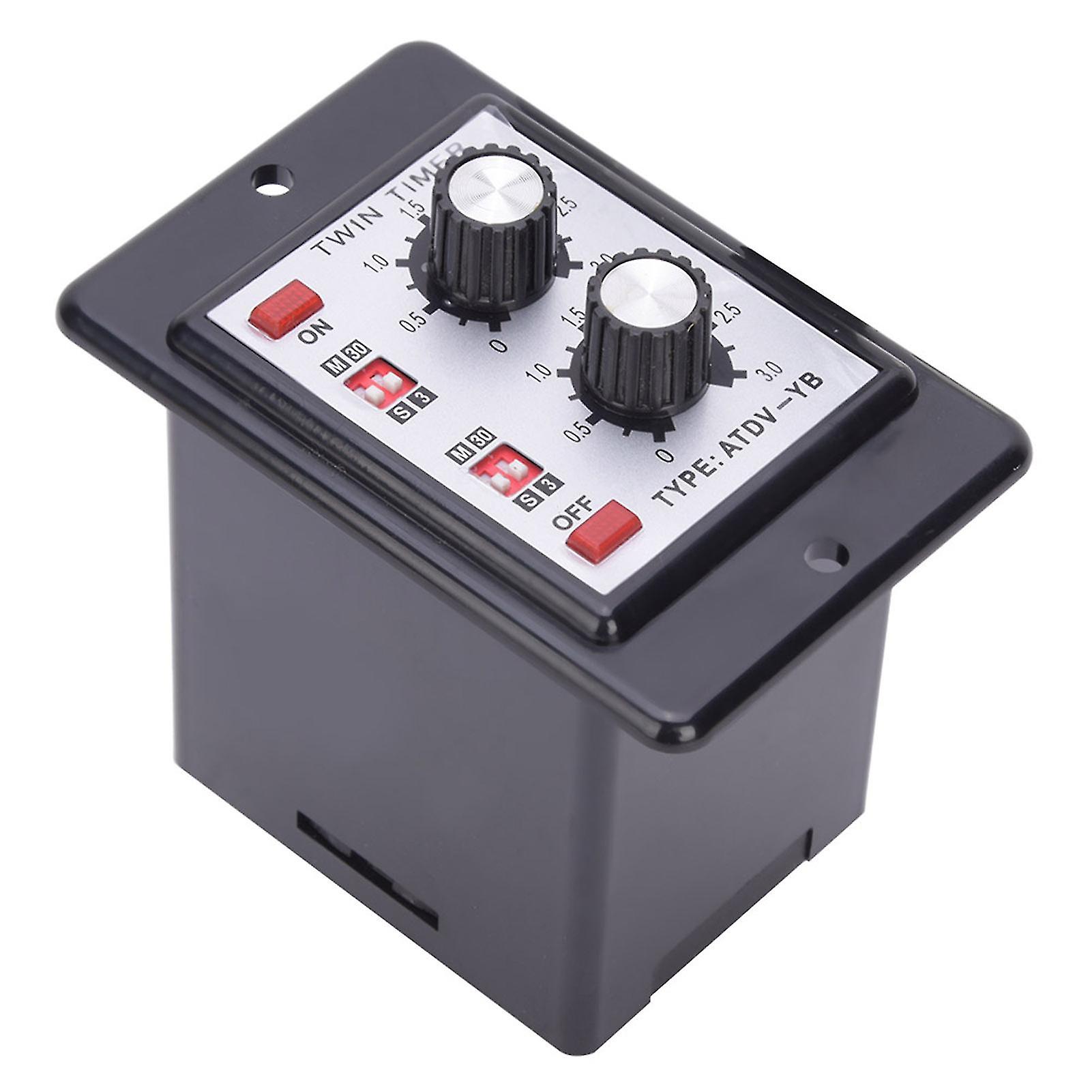 ATDV YB Dual Timer On/Off Relay Control Knob Time Delay Switch AC 110V 220V 50/60Hz