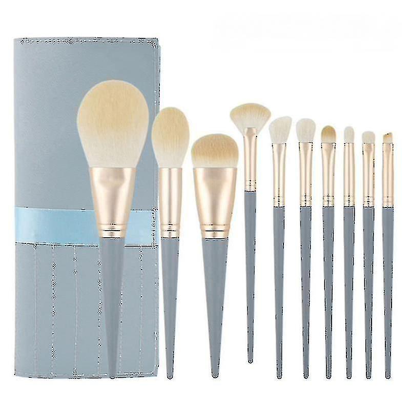 Set Of 10 Synthetic Makeup Brushes