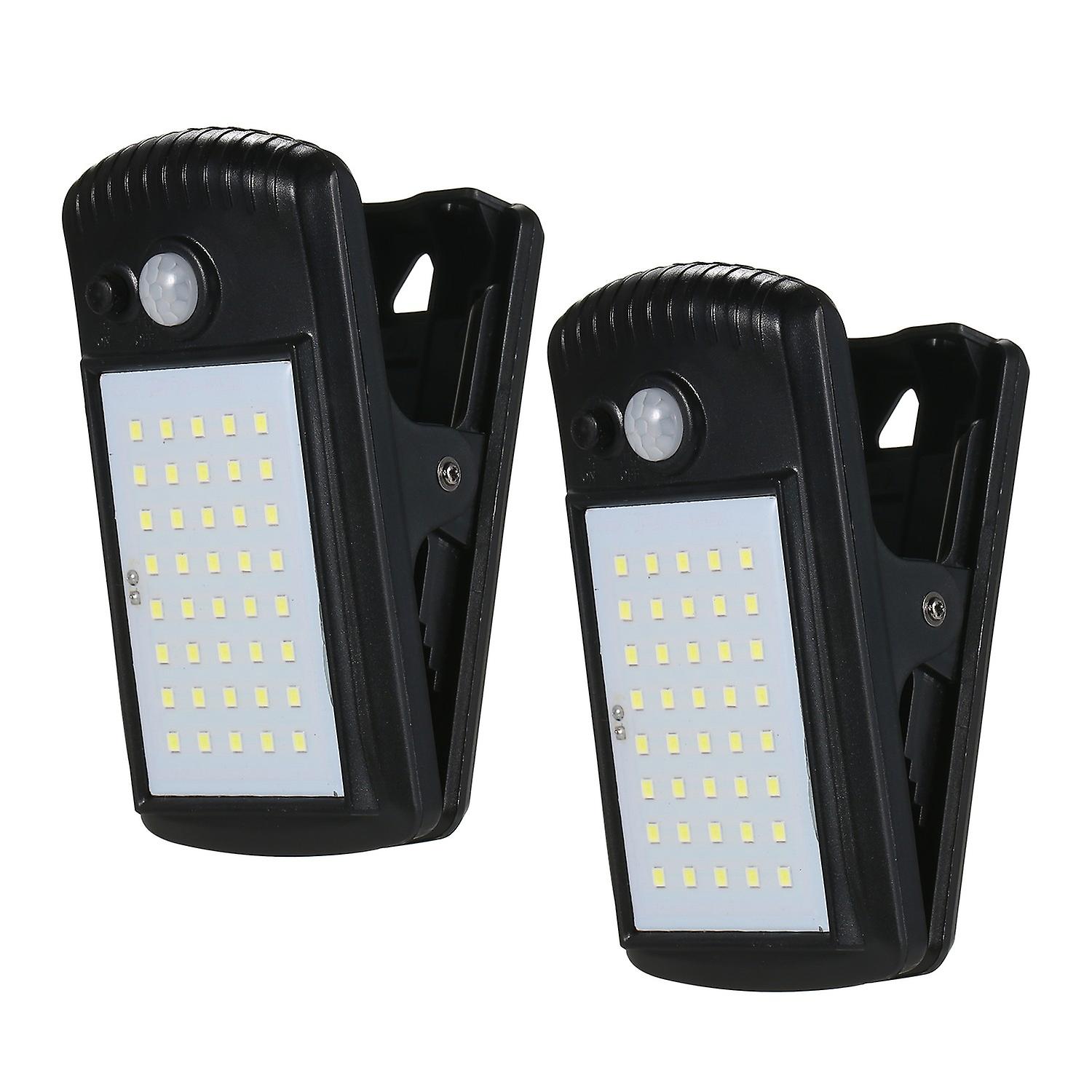 40LEDs Outdoor Solar Lights Clip-on Motion Sensor Lights Clamp Lamp IP65 Waterproof for Fence Deck W