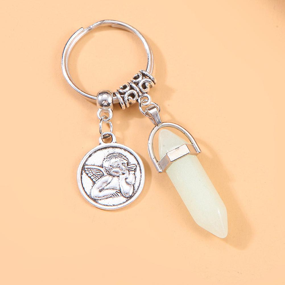 Hexagonal Chakra Crystal Stone Keychain Pendant Alloy Gift