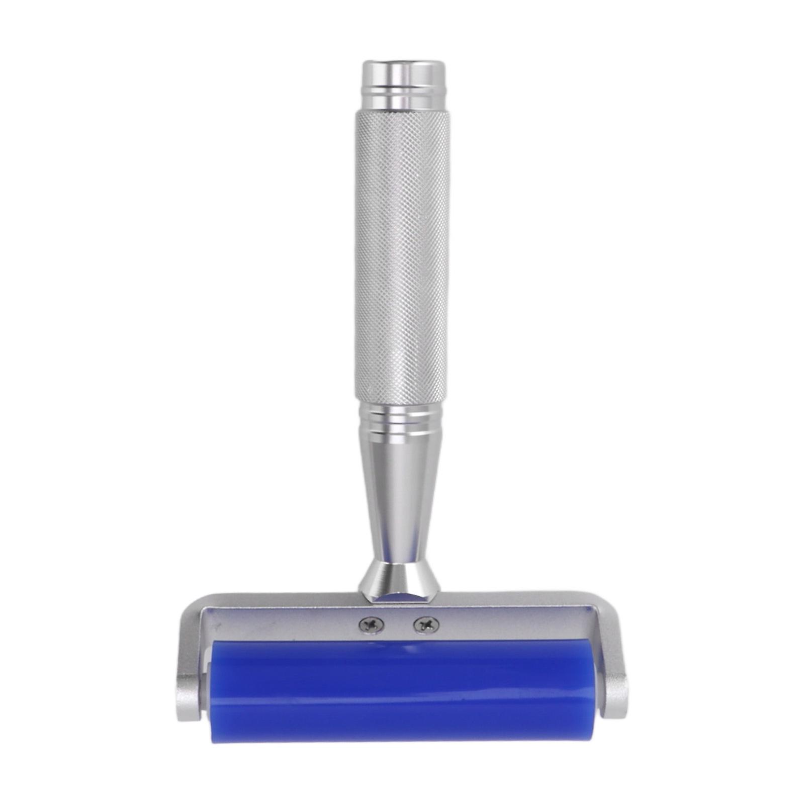 Silicone Screen Film Roller Blue Iron Bearing Anti Static High Resilience Silicone Manual Roller for Screen 4 in