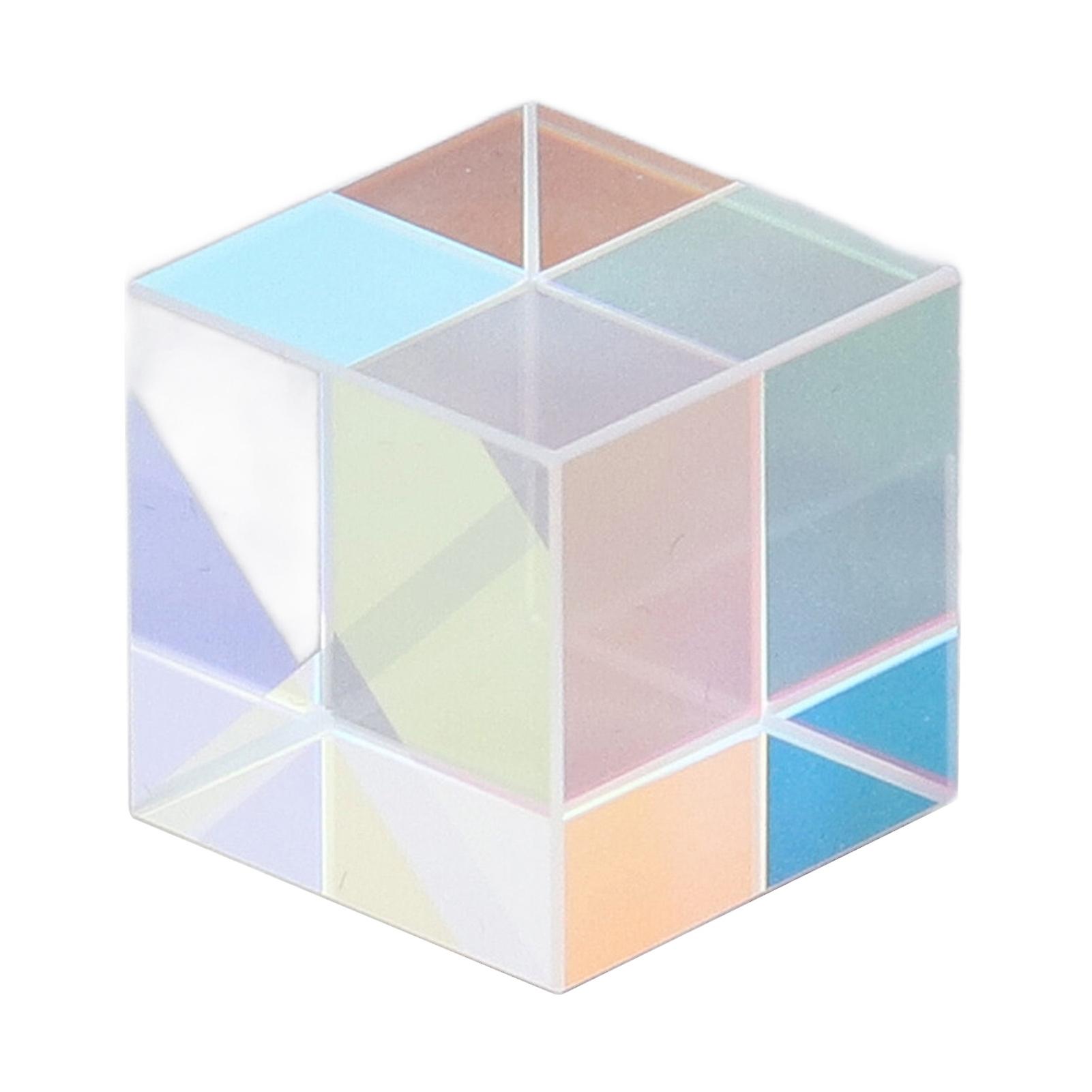 Dichroic Cube Prism Colorful Glass Cube Prism for Physics Teaching Research Decoration Art Education