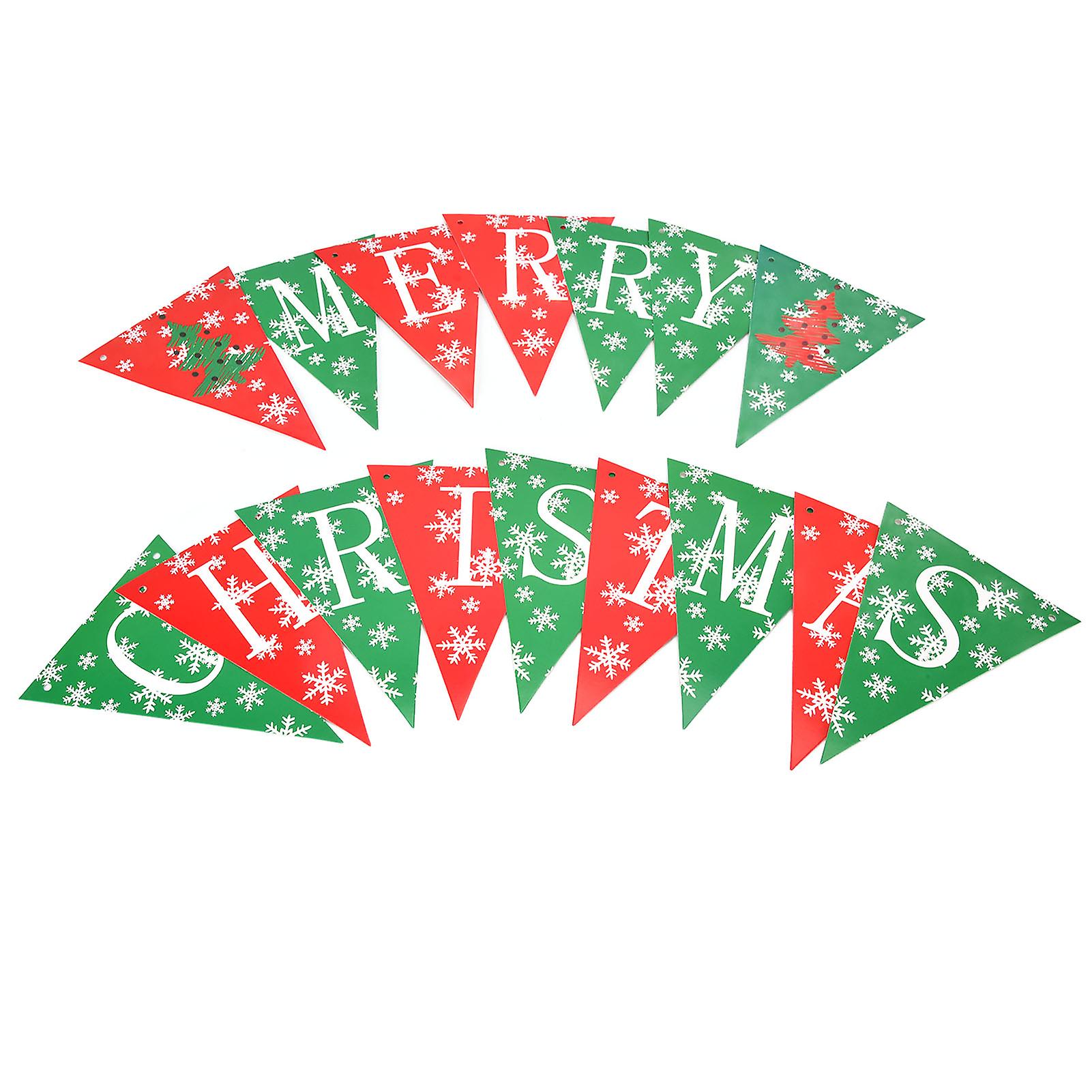 GPB Triangle Flags Red Green Pennant Banner for Wedding Graduation Birthday Christmas Party Supplies Festival Decors