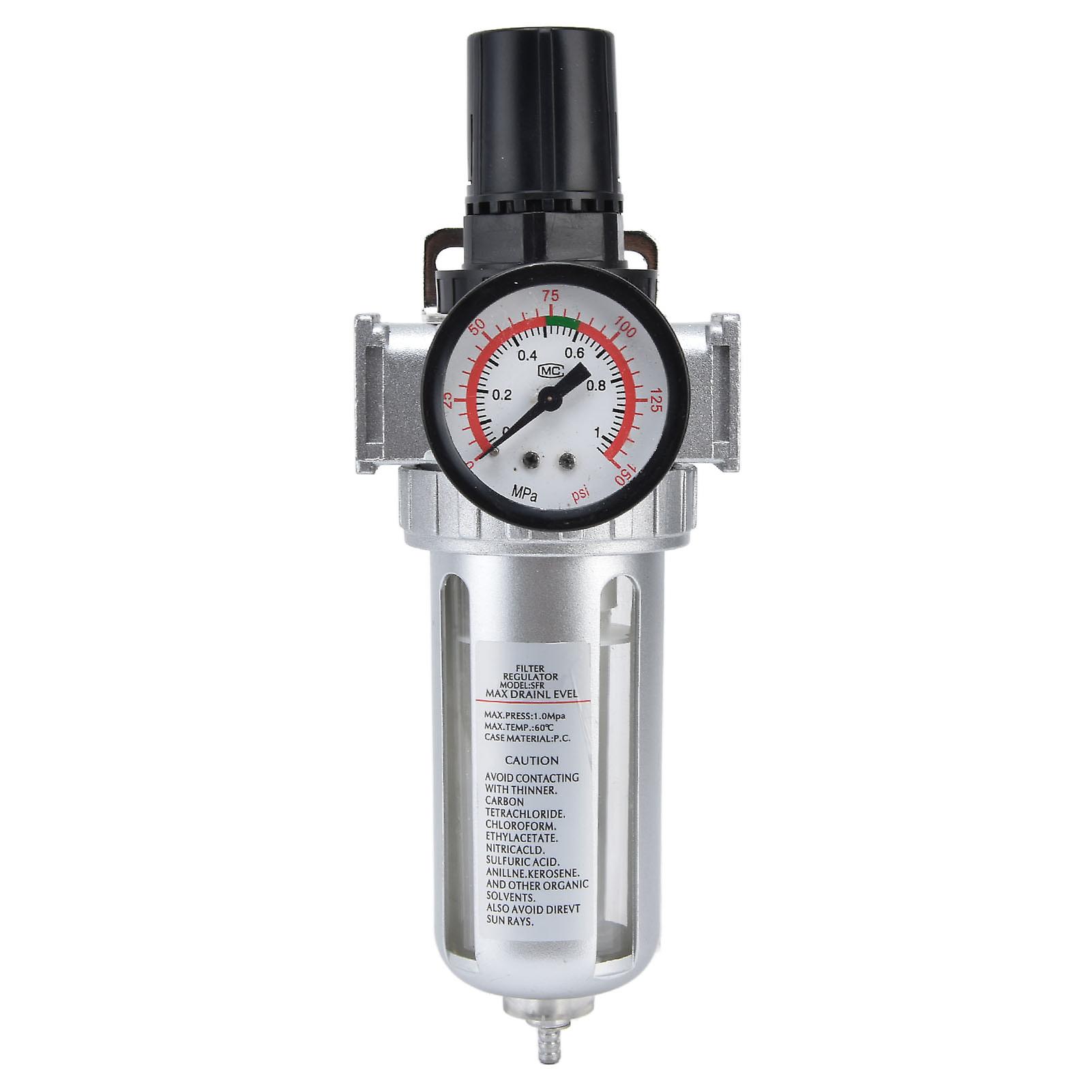 Compressed Air Filter Regulator Combo Pressure Gauge Kit Water Separator for CompressorSFR200