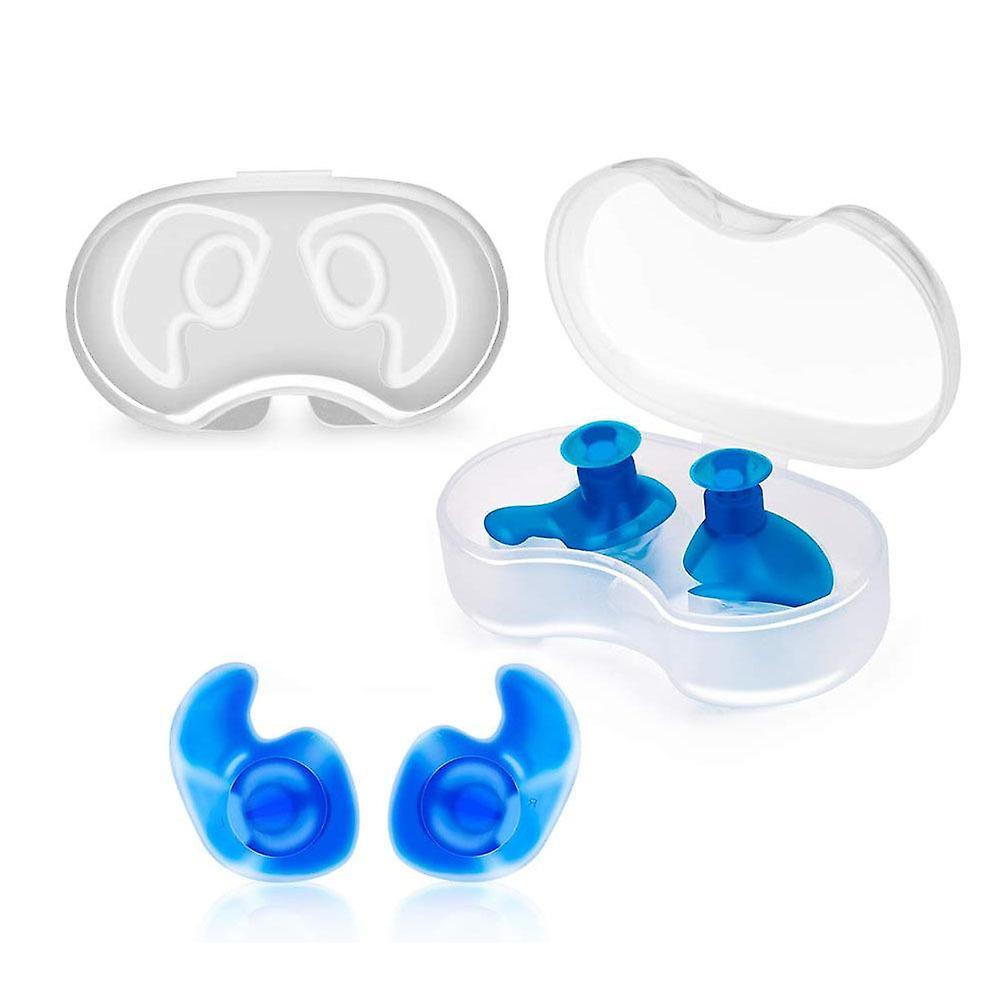Swimming Ear Plugs, 2 Pairs Reusable Waterproof Silicone Earplugs for Pool-Sea-Bath-Swimming & Water