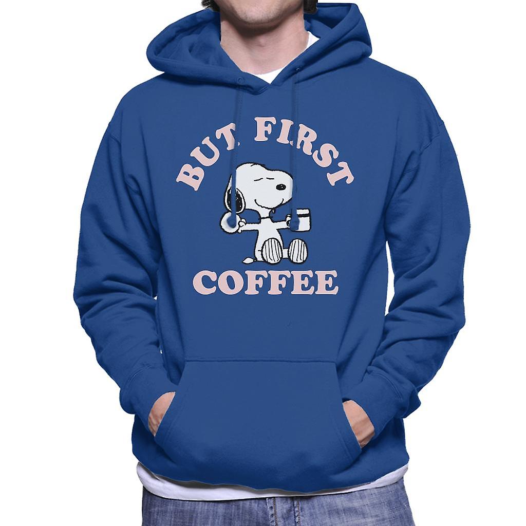 Peanuts But First Coffee Snoopy Men's Hooded Sweatshirt