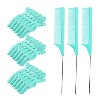 1Set Non-slip Fashion Hair Clips Steel Tail Comb Hairdressing Tool Hair Claw Salon Section Clip for Women and Girls