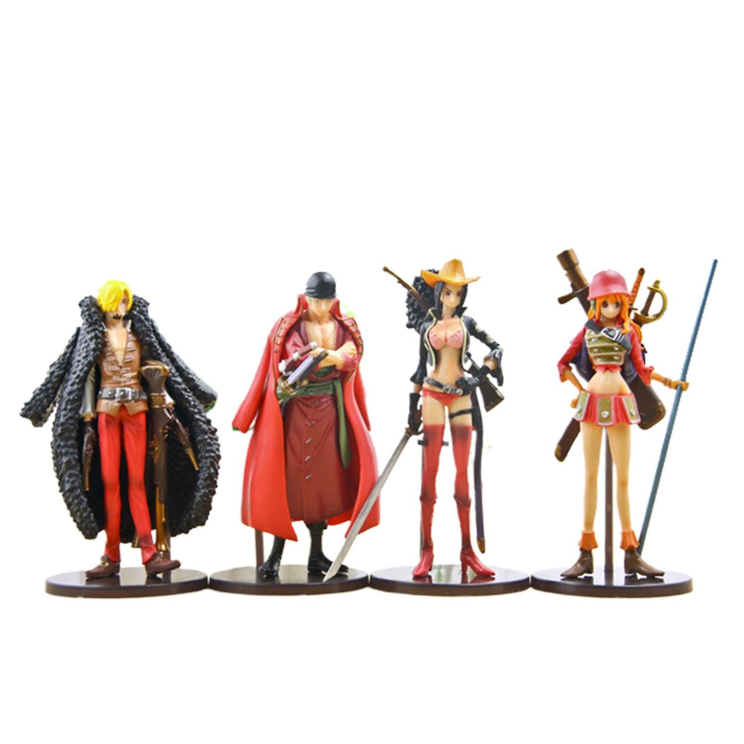 4Pcs One Piece Model Rust-proof Anti-scratch Micro Decor Sorona Sanji Nami Robin Model Toy for Decor