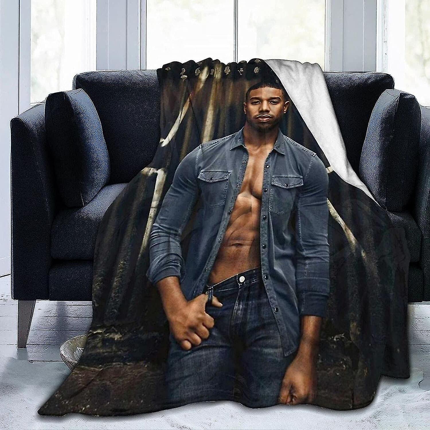 Michael B. Jordan Blanket Soft Microfiber Flannel Lightweight Air Conditioning Throw Blanket