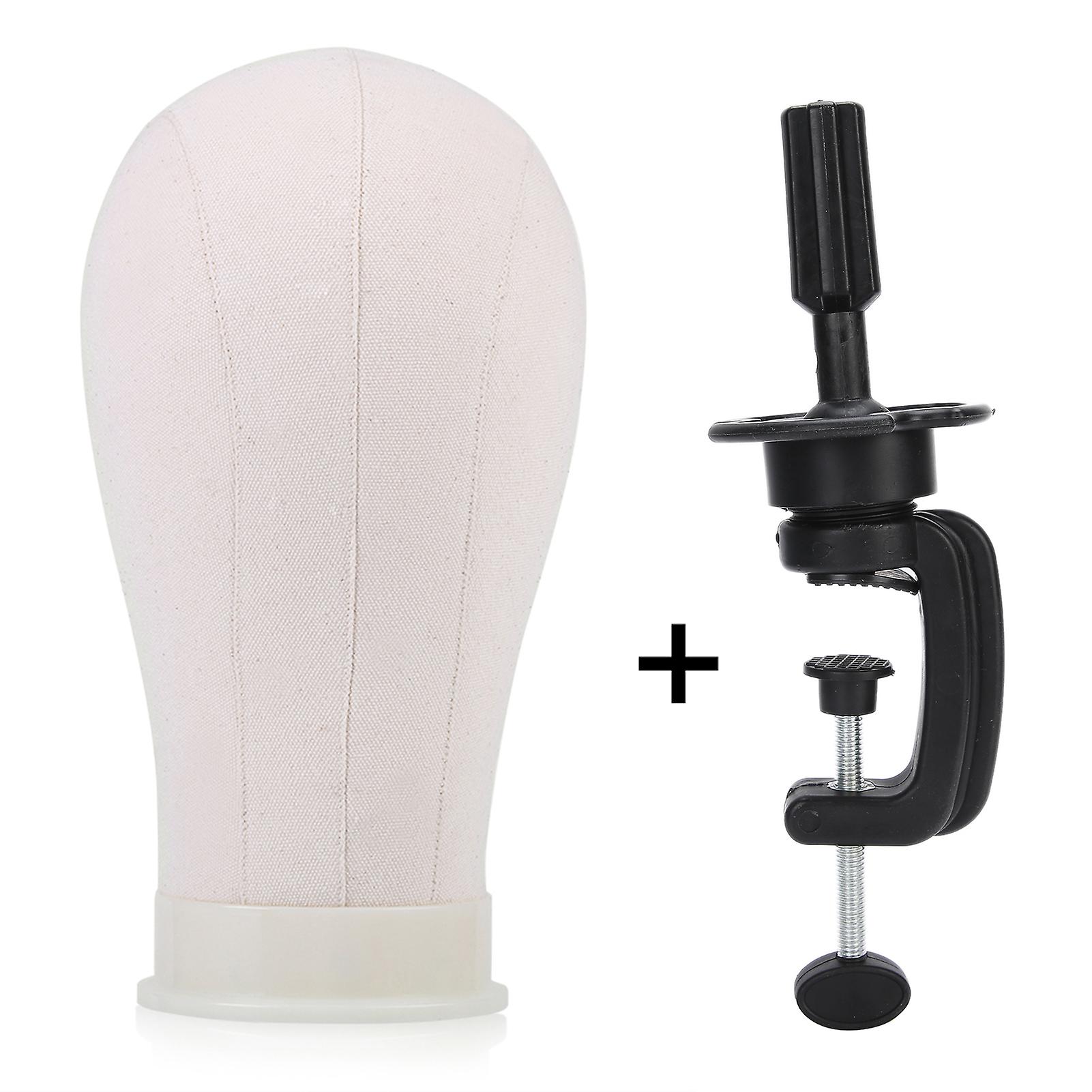 21-inch canvas head mannequin for wig making and hat display