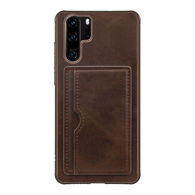 Huawei P30 Shockproof Card Slot Case - Coffee