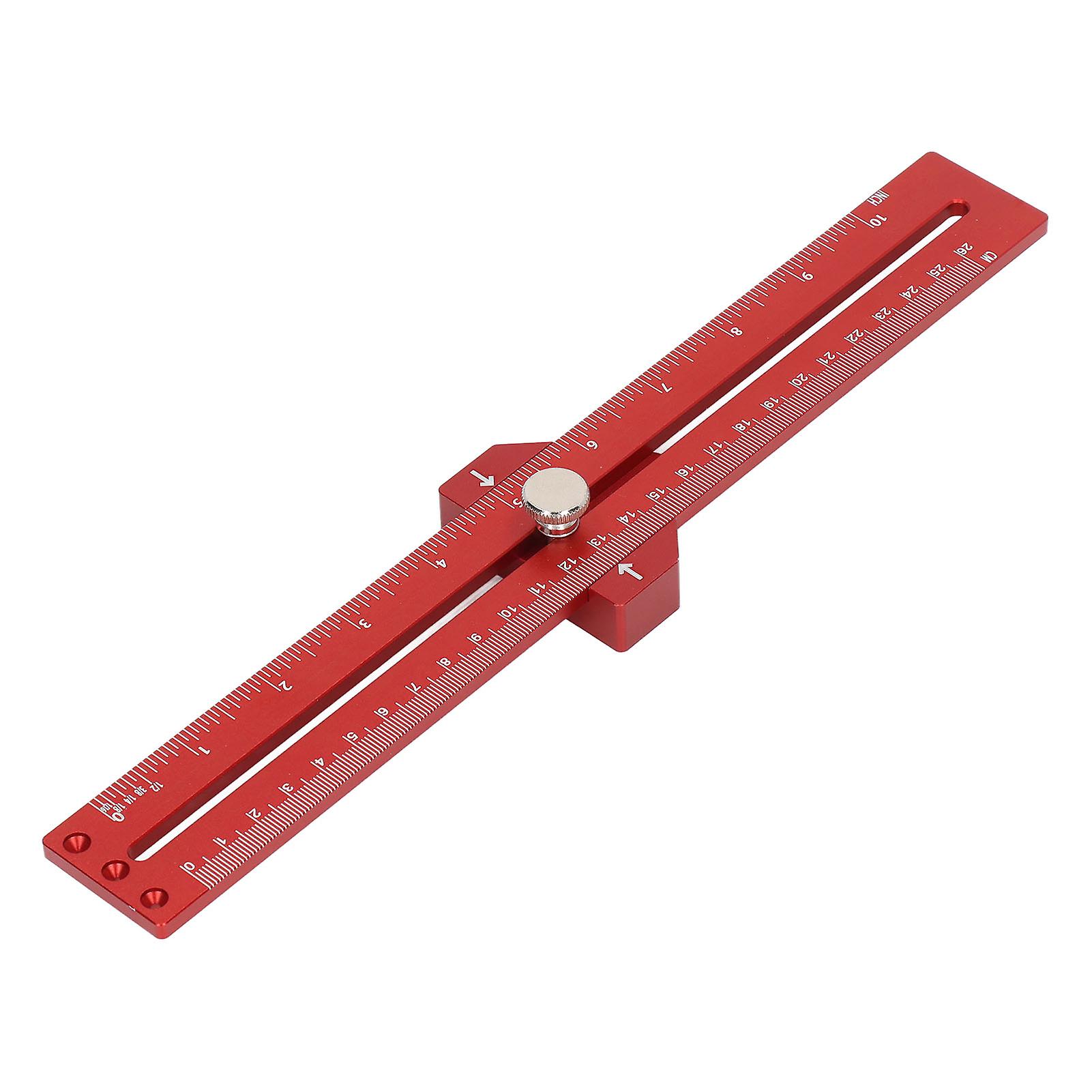 45 Degree Angle Scribing Ruler with Slide Stop Aluminum Alloy Track Marking Ruler for Woodworking 