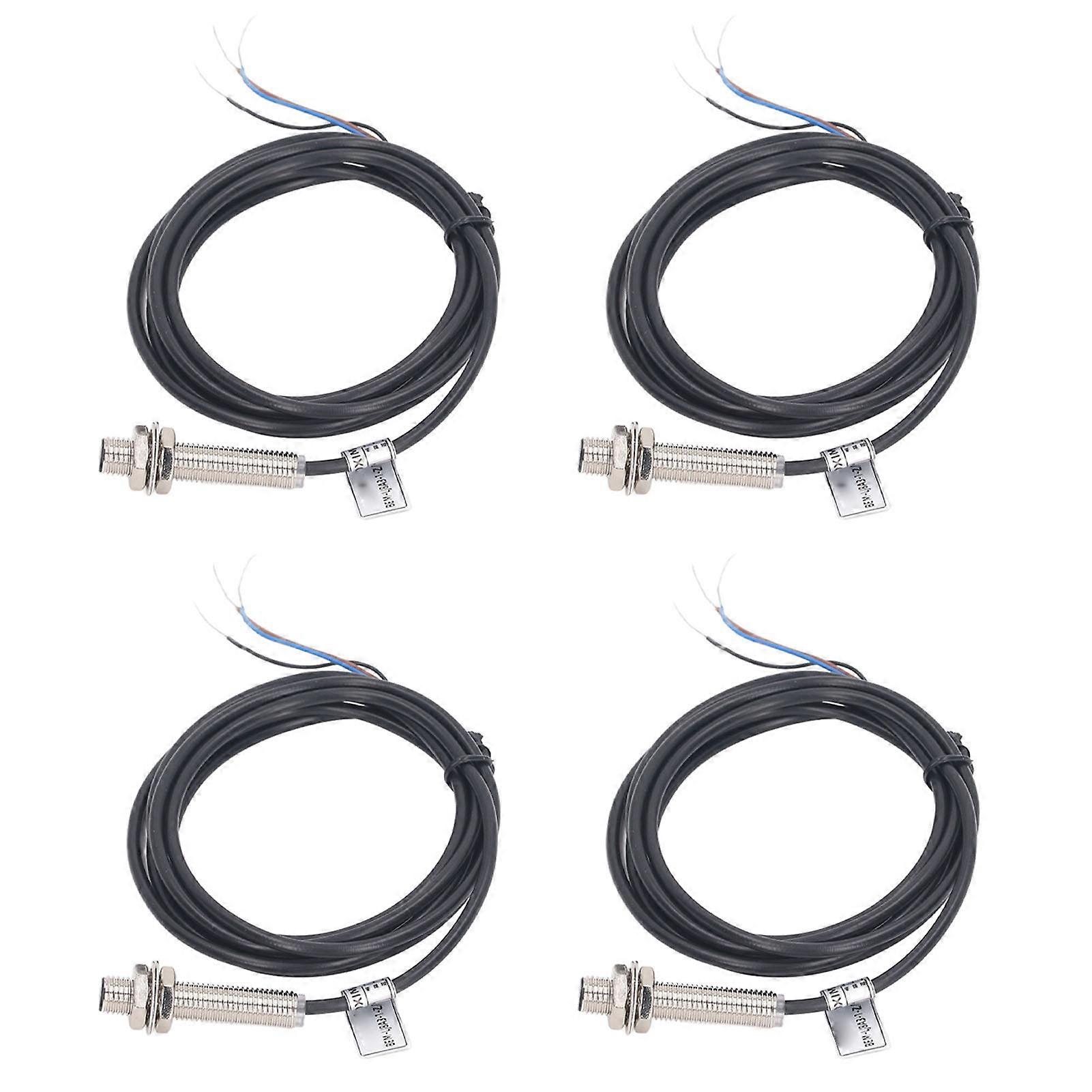 4 Sets Inductive Proximity Switch 8mm Diameter NPN Output 3 Wire NO Contact Approach Sensor 6?36V DC
