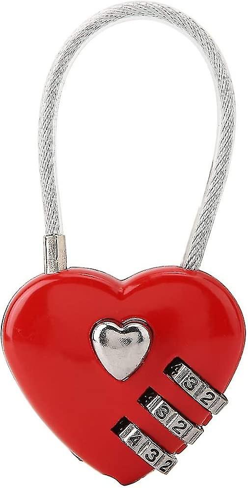 Couple Padlock, Heart Shaped Three Digit Combination Padlock, Security Combination Padlock For Suitc
