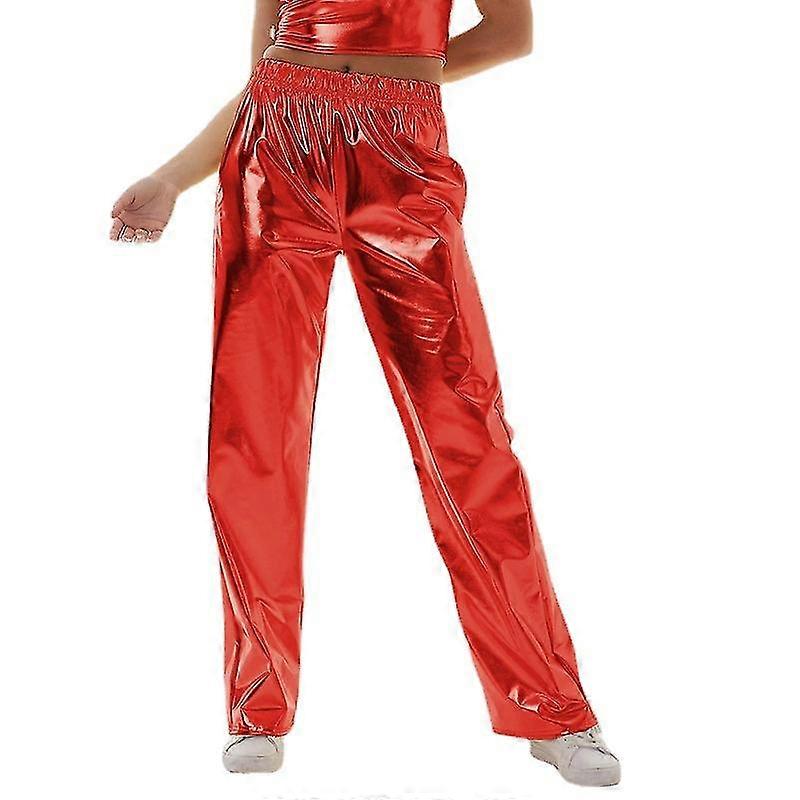 Vrouwen Laser gradiënt hoge taille rechte pijpen broek