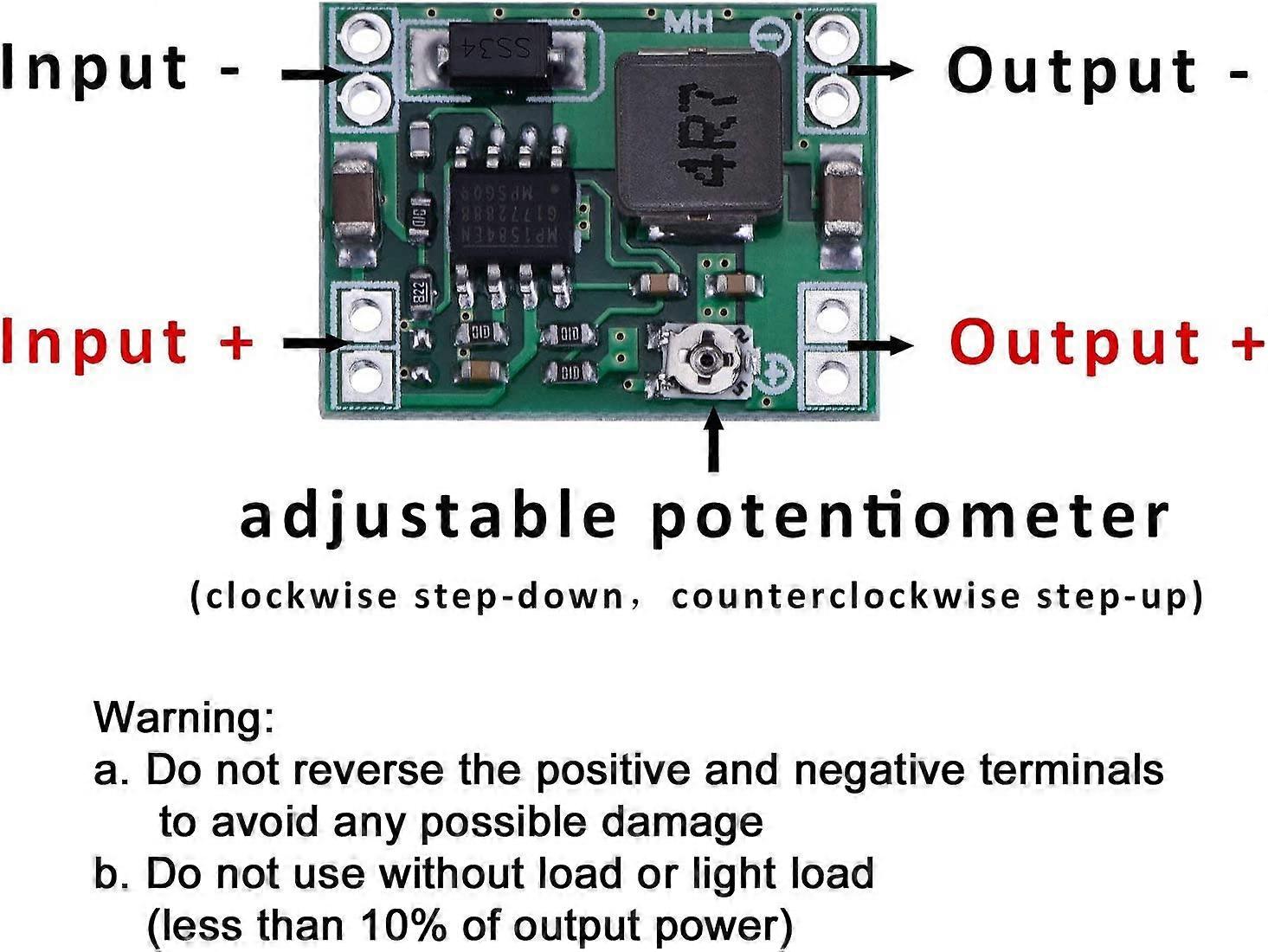 5 Pcs MP1584EN Ultra Small DC-DC 3A Power Adjustable Step-Down Buck ...