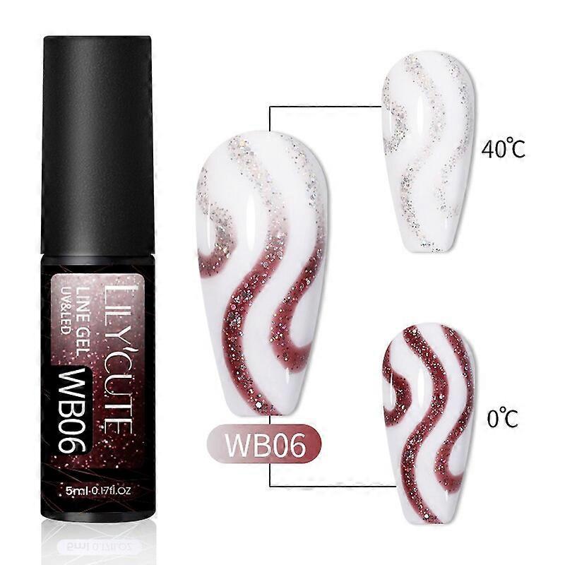 5 مل مسمار الفن خط جل البولندية لديي اللوحة هوك الخط مانيكير شبه دائم الورنيش جل مسمار بطانة جل البولندخط جل WB06