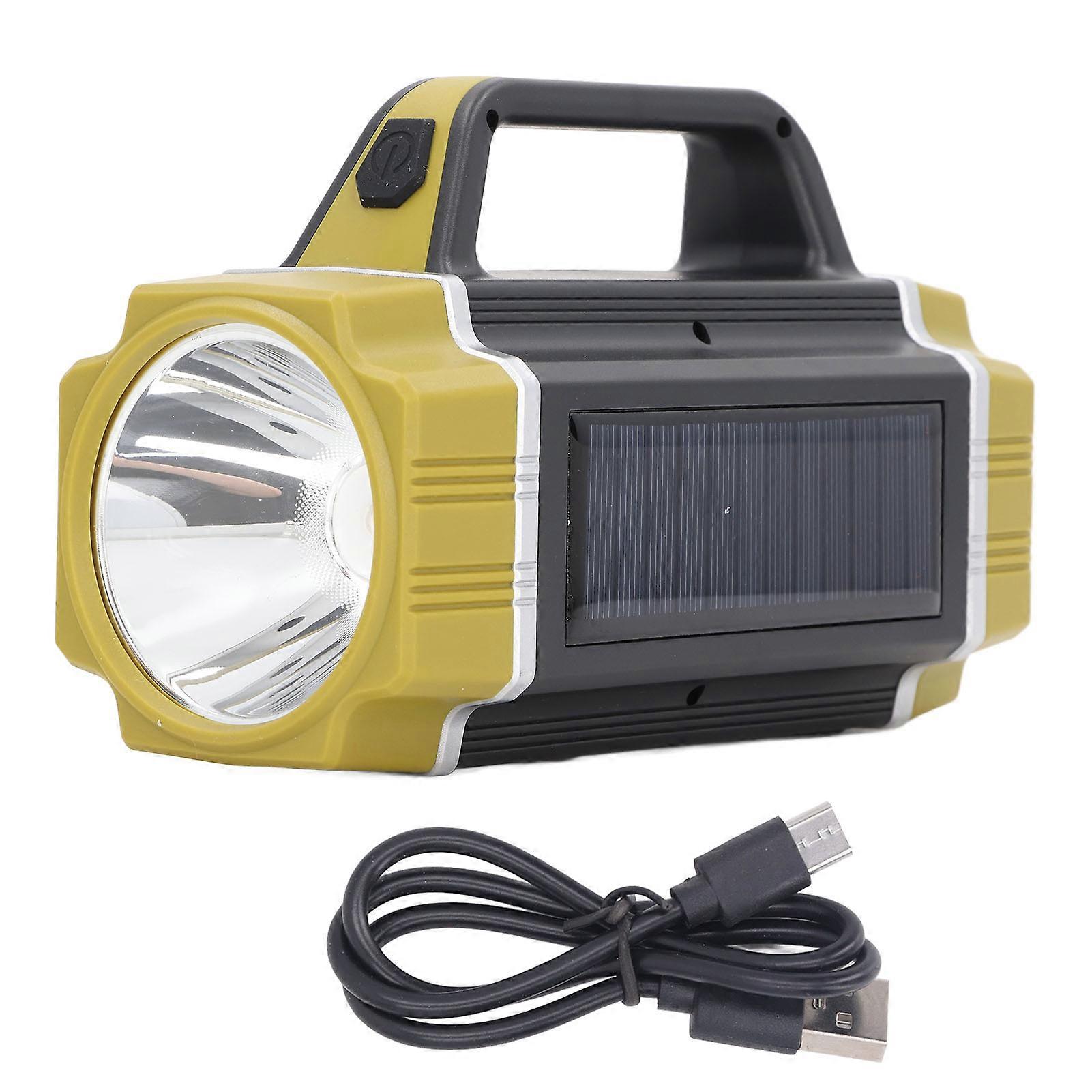 Solar Flashlight Front Side Lighting 6 Gear Super Bright Usb Charging Waterproof Handheld Searchlight