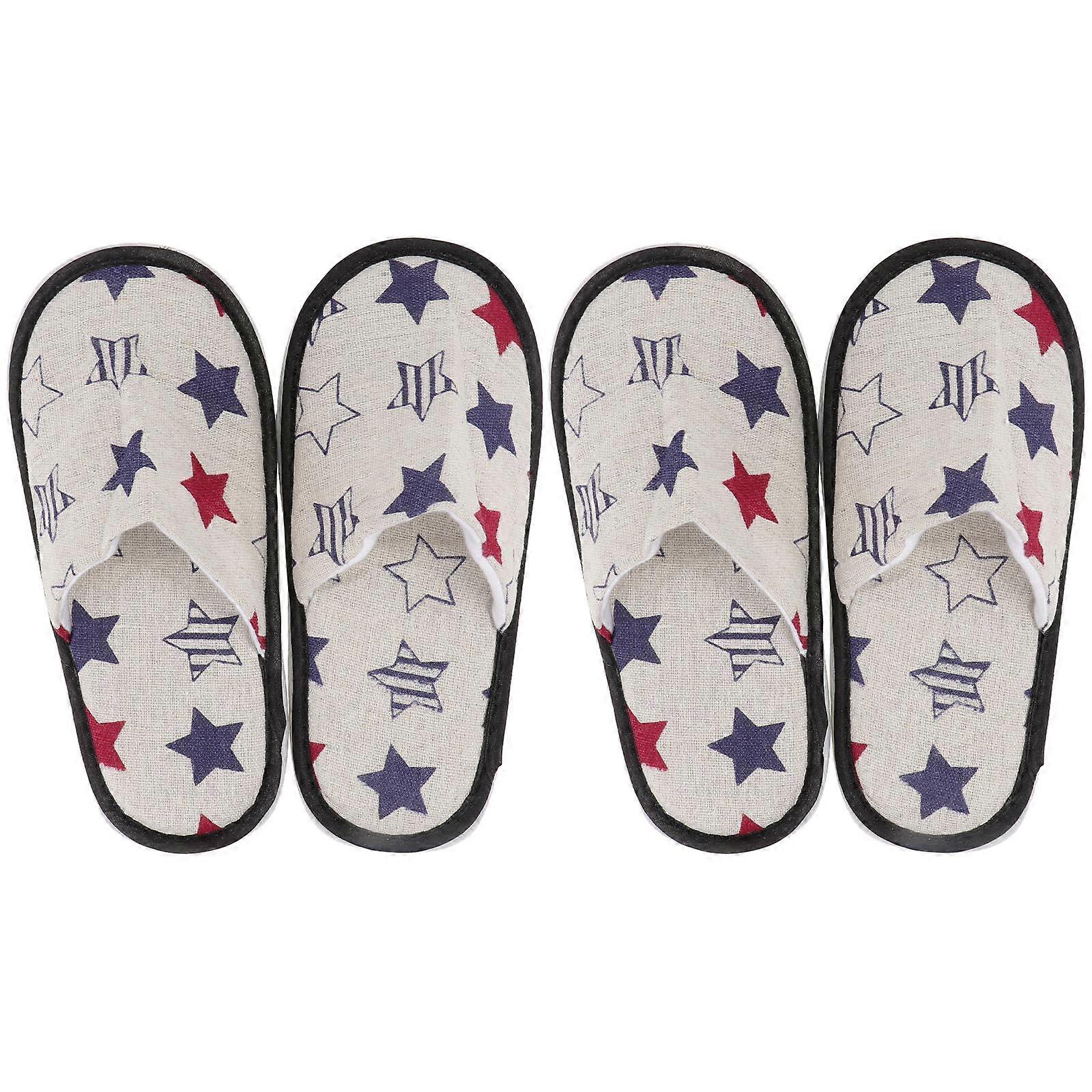 2 par engångstofflor halkfria tygtofflor sommartofflor för hotell