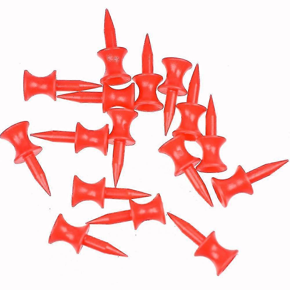 100pcs Golf Tees Plastic Castle, Golf Tees In Red,  30mm