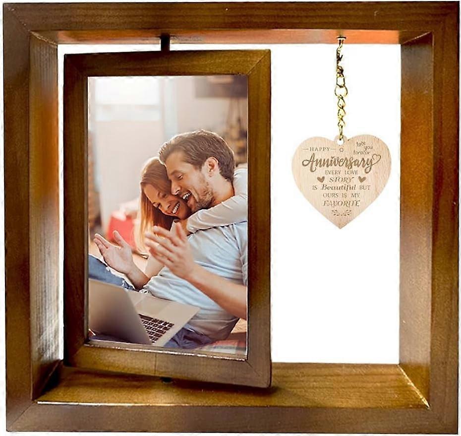 Happy Anniversary Rotating Photo Frame Rotating Wedding Pictrue Frame Couple Rotating Photo Frame Gift